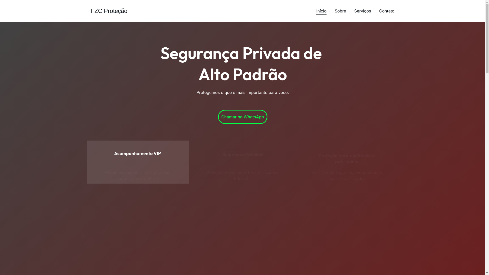 website screenshot of https://fzcsecurity.com.br/