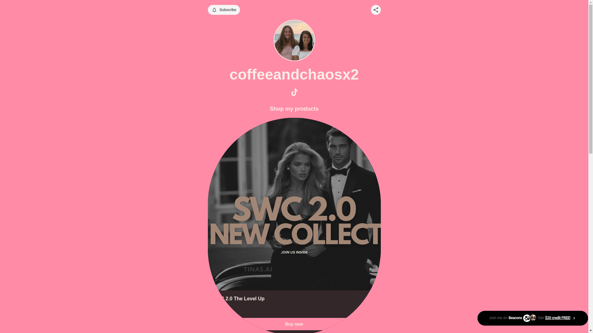 website screenshot of https://coffeeandchaosx2.com/