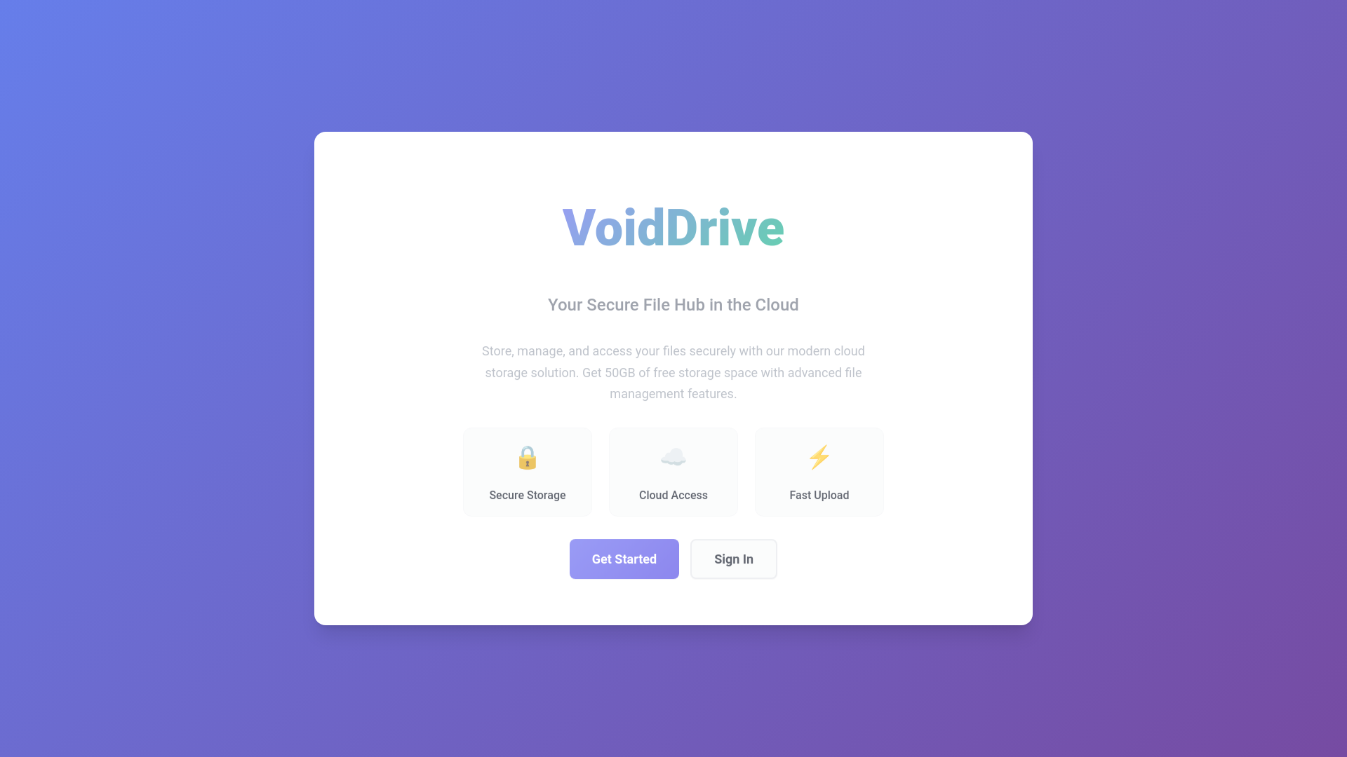 website screenshot of https://voiddrive.xyz/