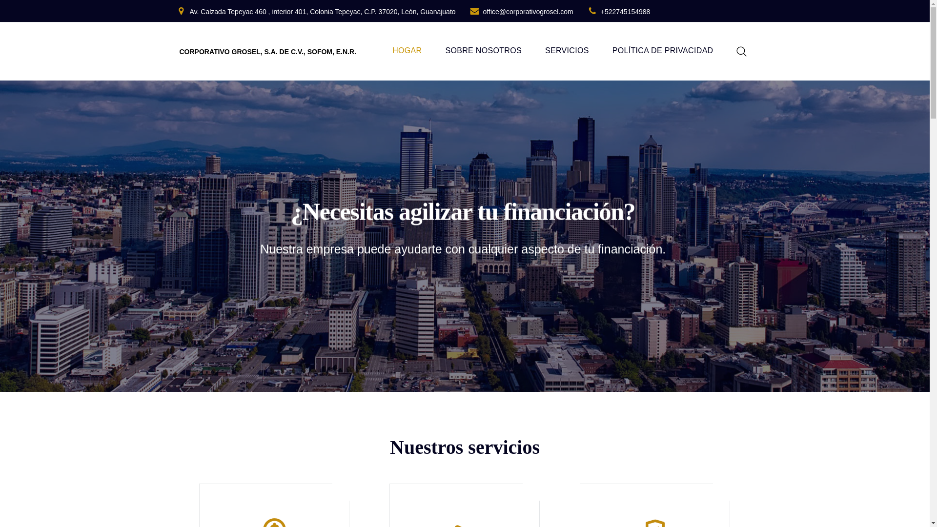 website screenshot of https://www-corporativogrosel-com.pages.dev/