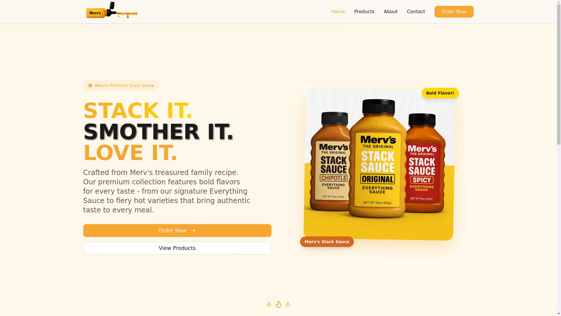 website screenshot of https://mervs-food-site.pages.dev/