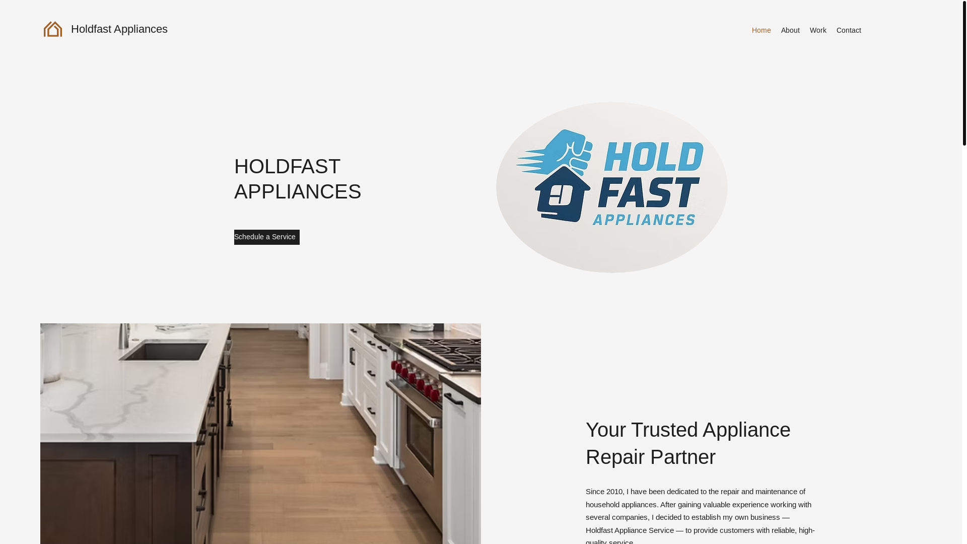 website screenshot of https://holdfastappliances.com/