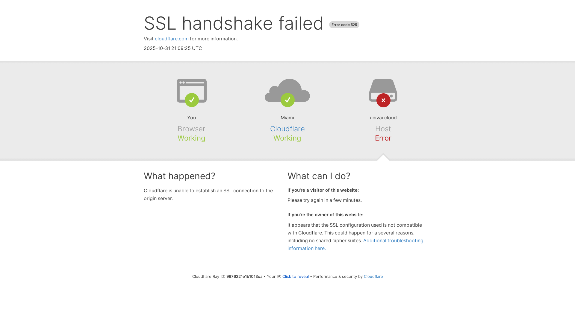 website screenshot of https://univai.cloud/