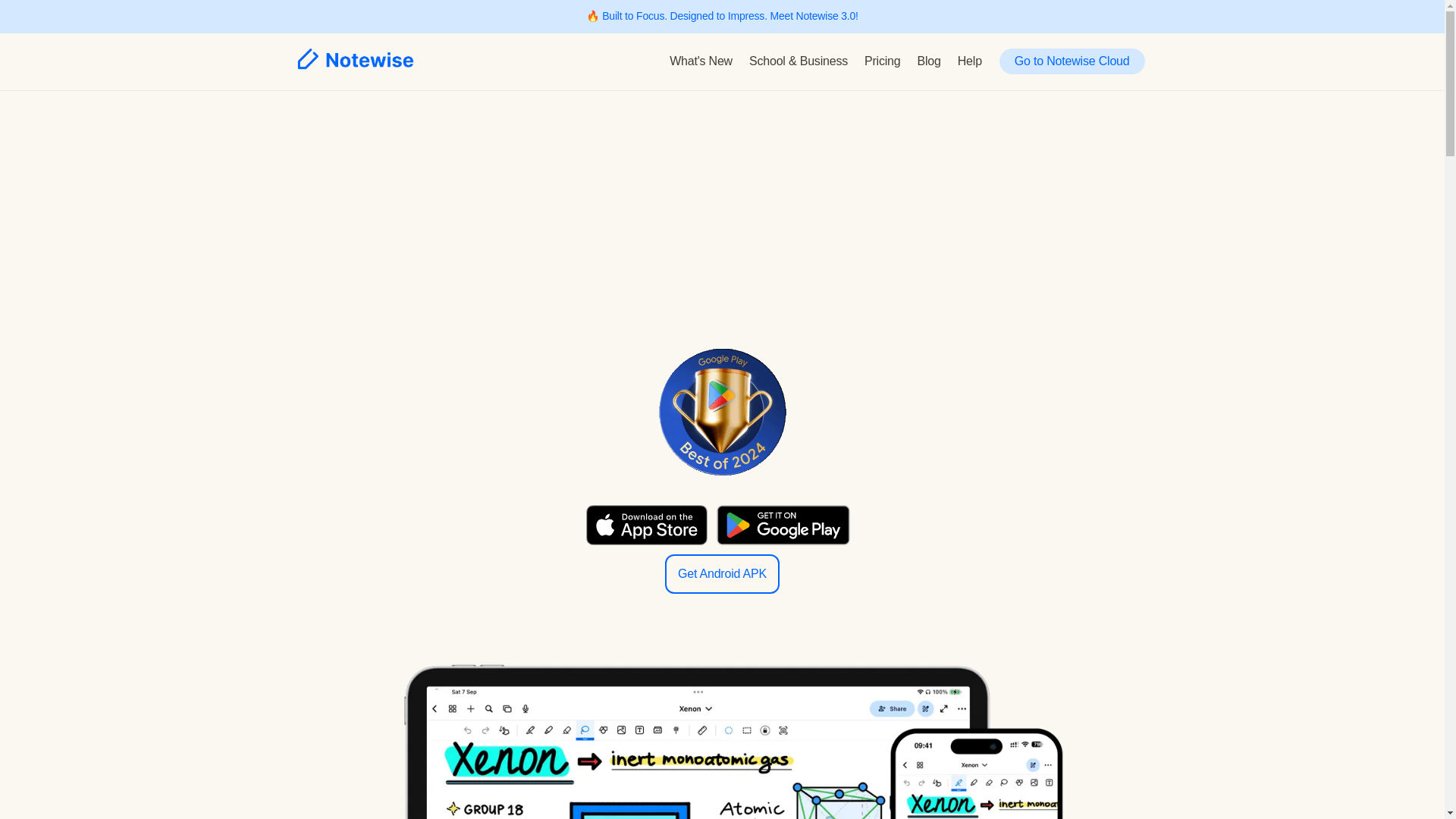 website screenshot of https://notewise.dev