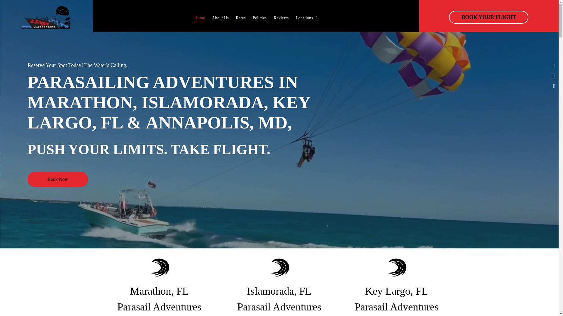 website screenshot of https://parasailkeylargoflorida.com/