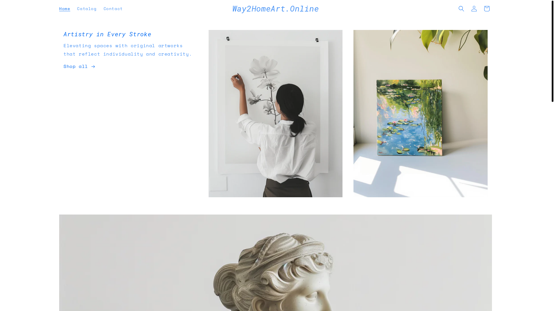 website screenshot of https://way2homeart.store/
