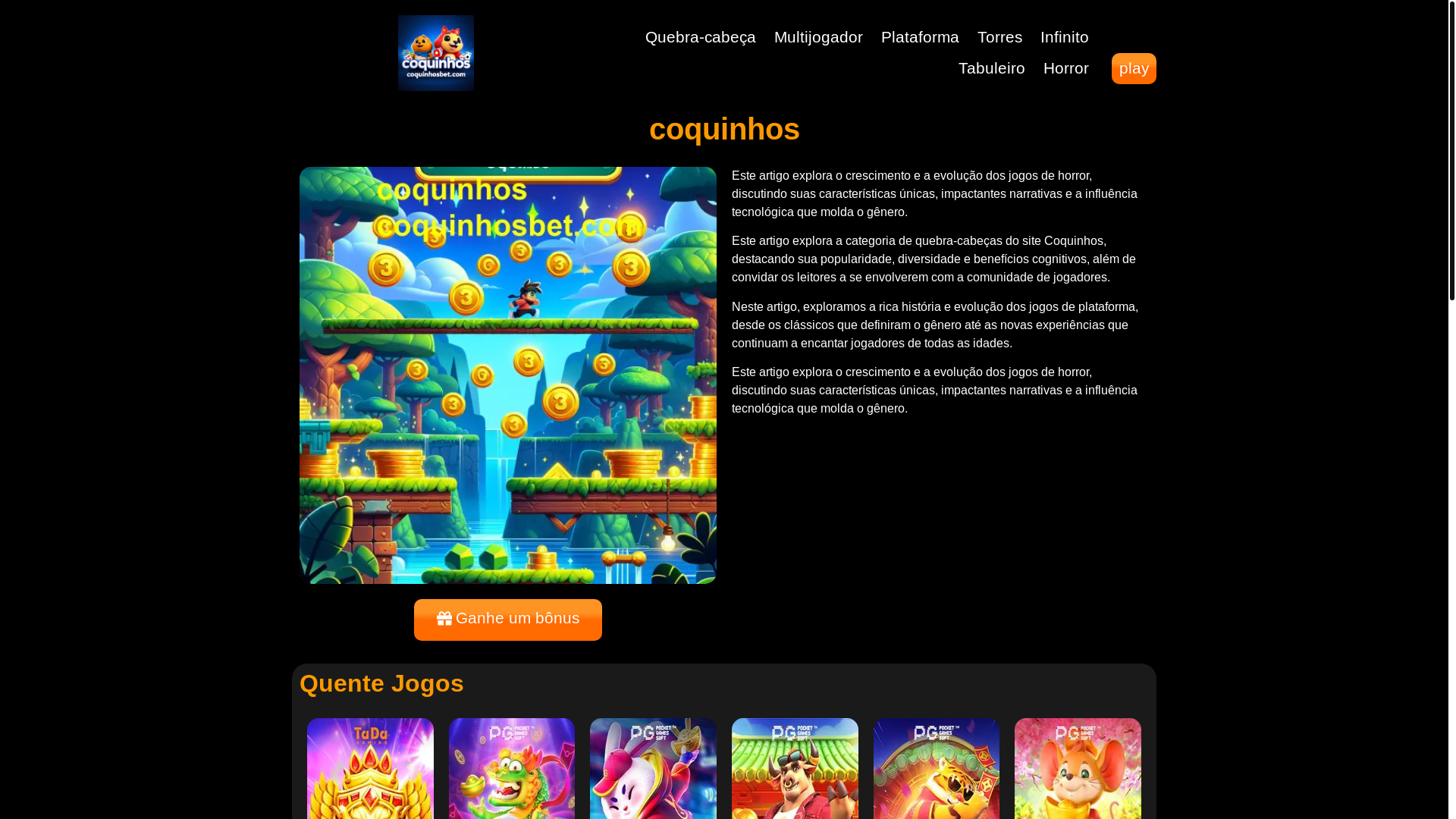 website screenshot of https://coquinhosbet.com/