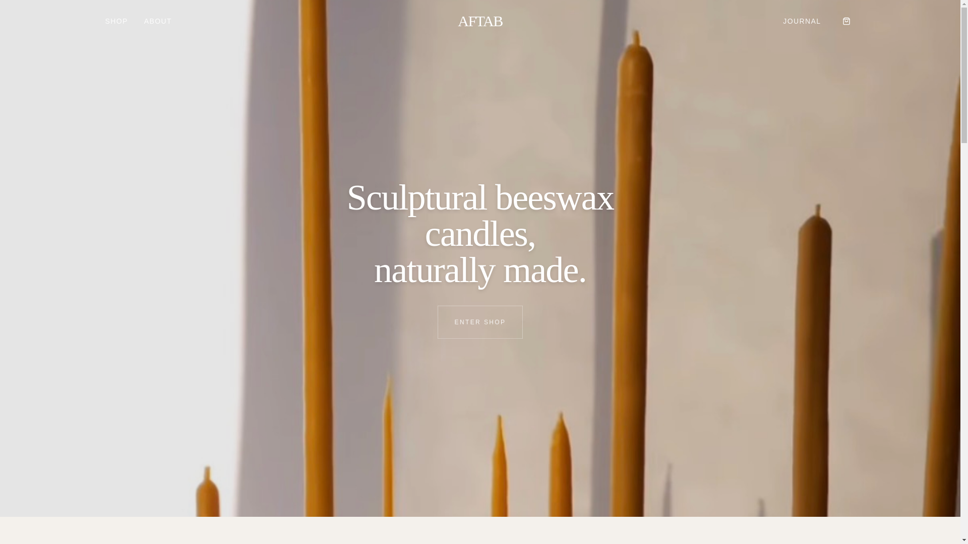 website screenshot of https://aftabcandles.com/