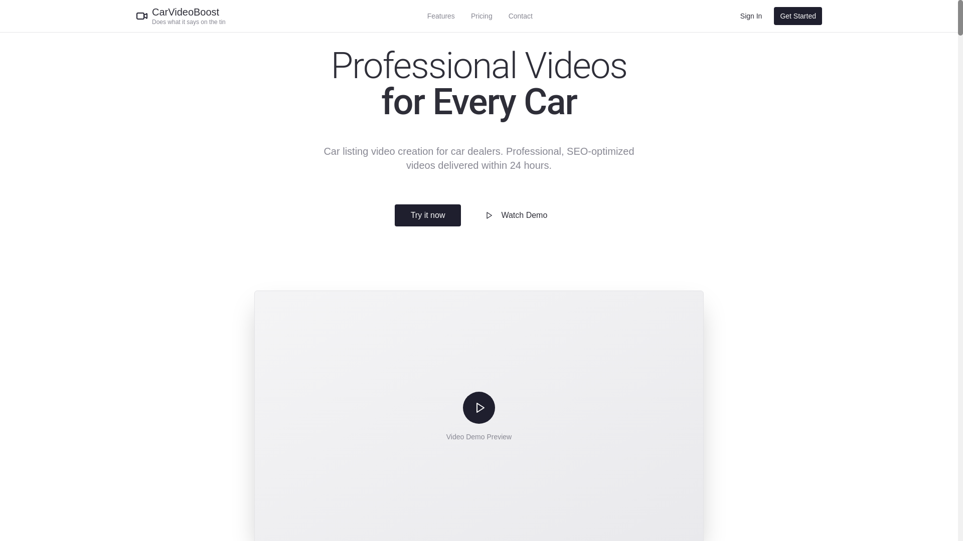 website screenshot of https://carvideoboost.com/