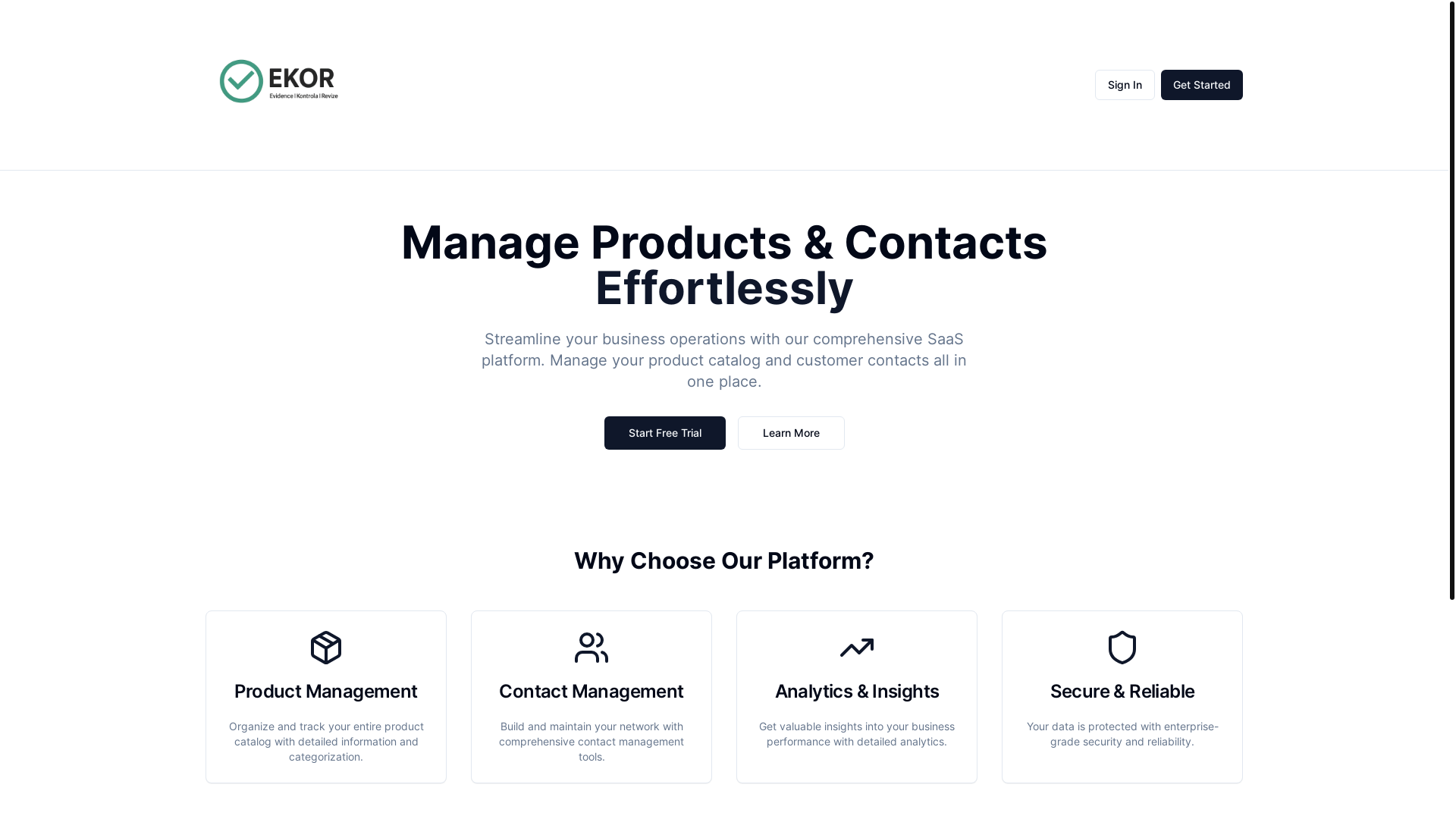 website screenshot of https://ekor.app/