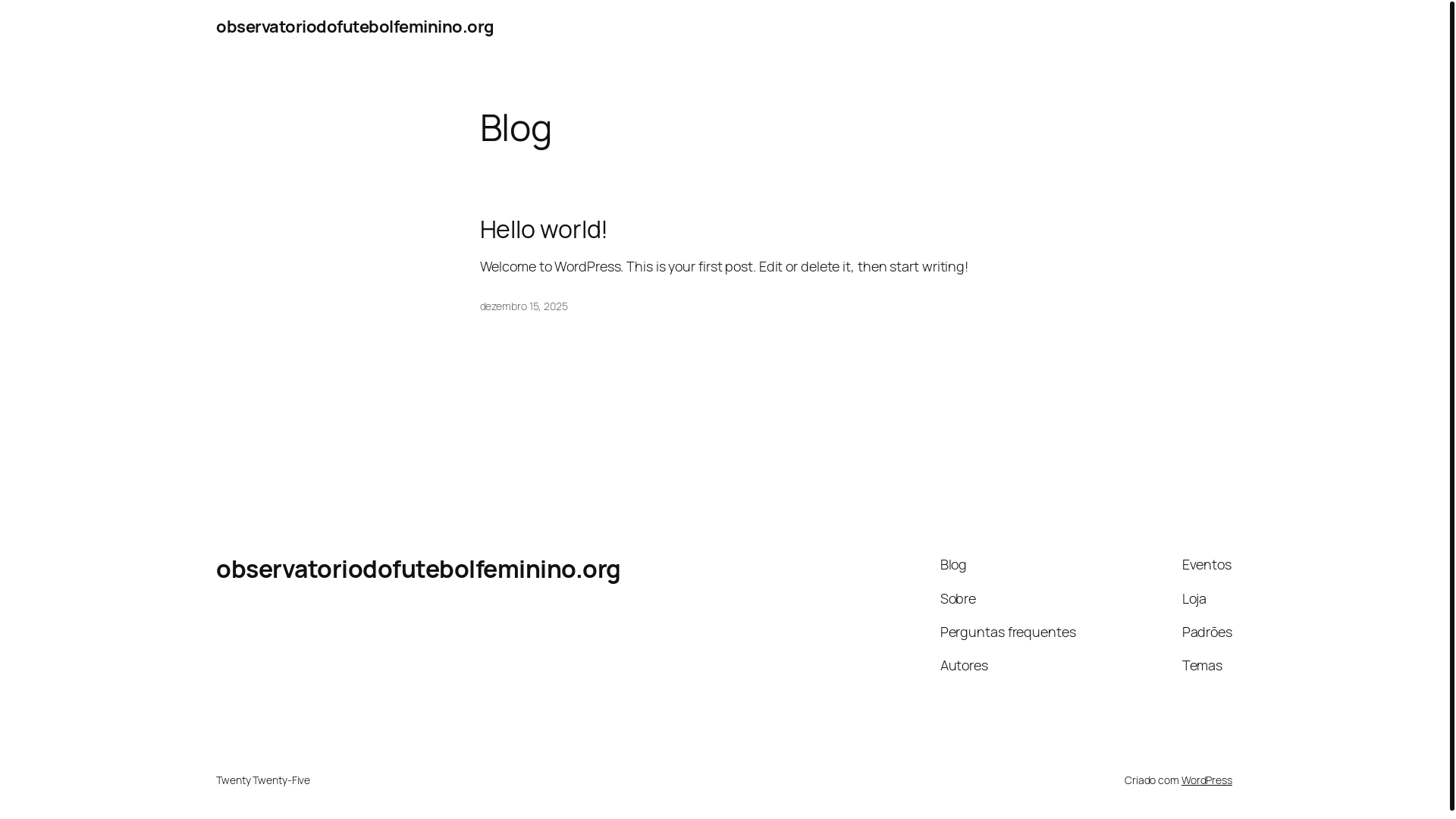 website screenshot of https://observatoriodofutebolfeminino.org/