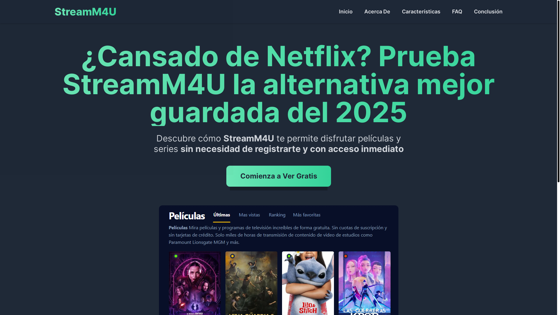 website screenshot of https://stream4u-neki.pages.dev/