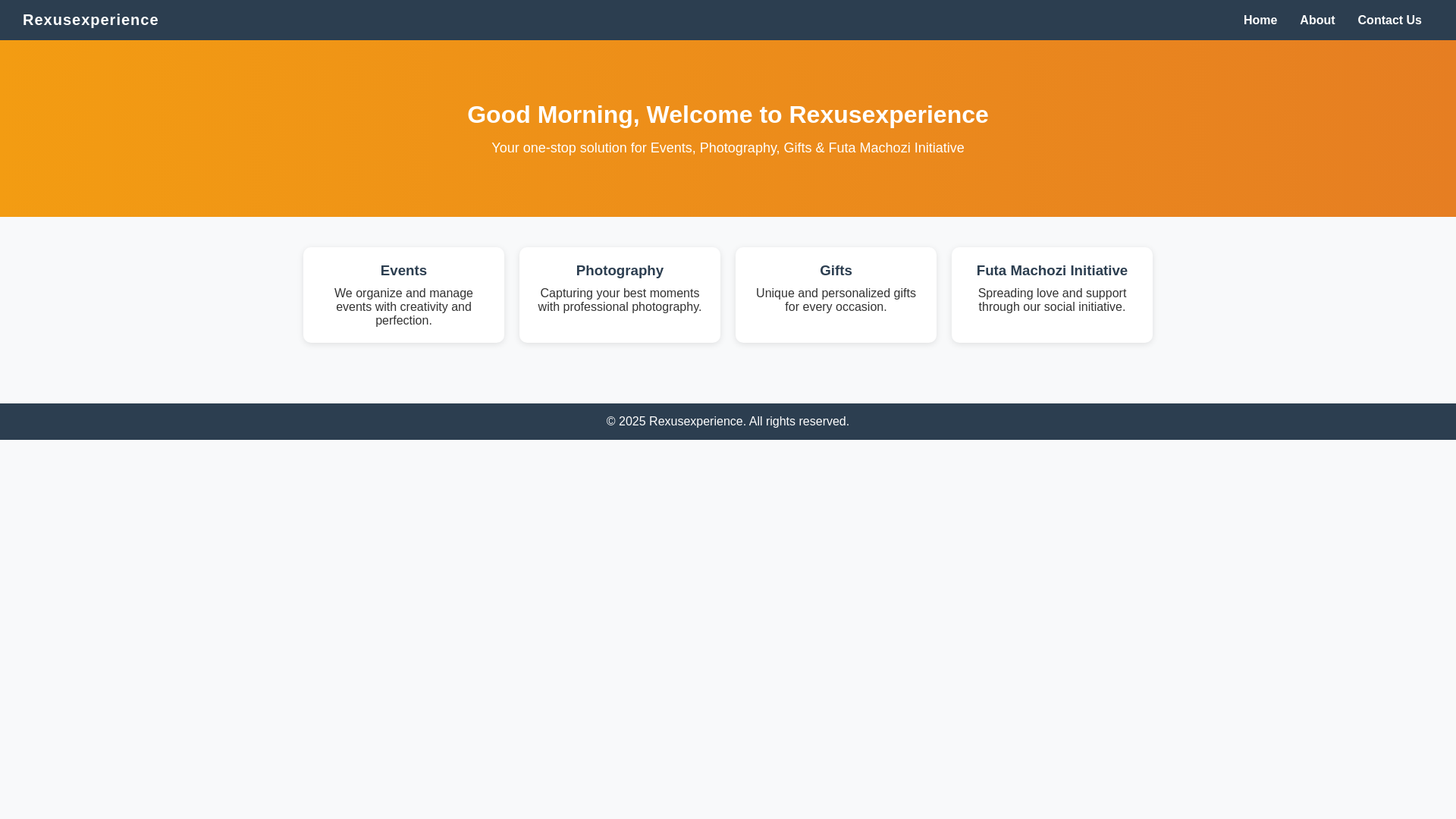 website screenshot of https://rexusexperience.com/