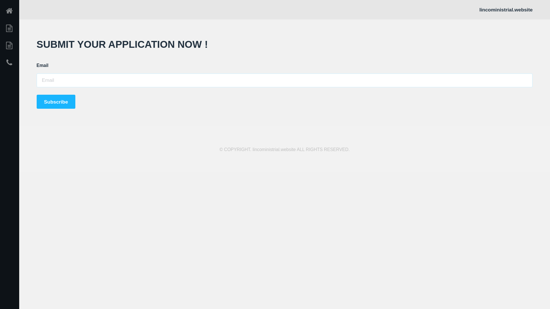 website screenshot of https://lincoministrial.website/