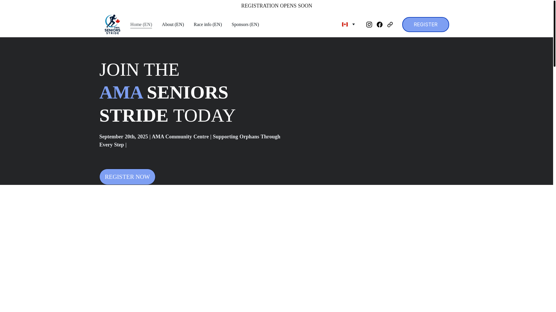 website screenshot of https://amaseniors-stride.com/