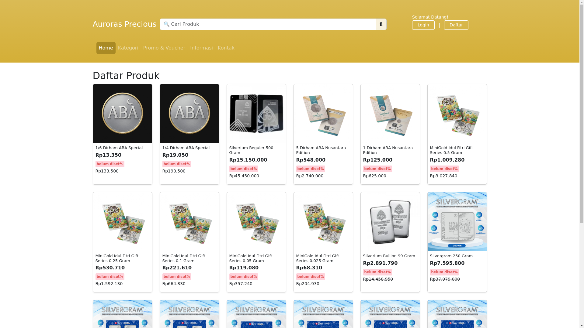 website screenshot of https://aurorasprecious.com/