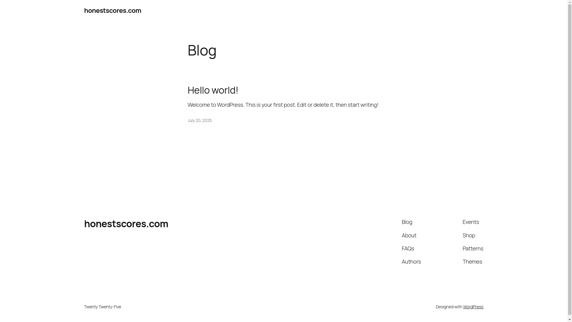 website screenshot of https://honestscores.com/