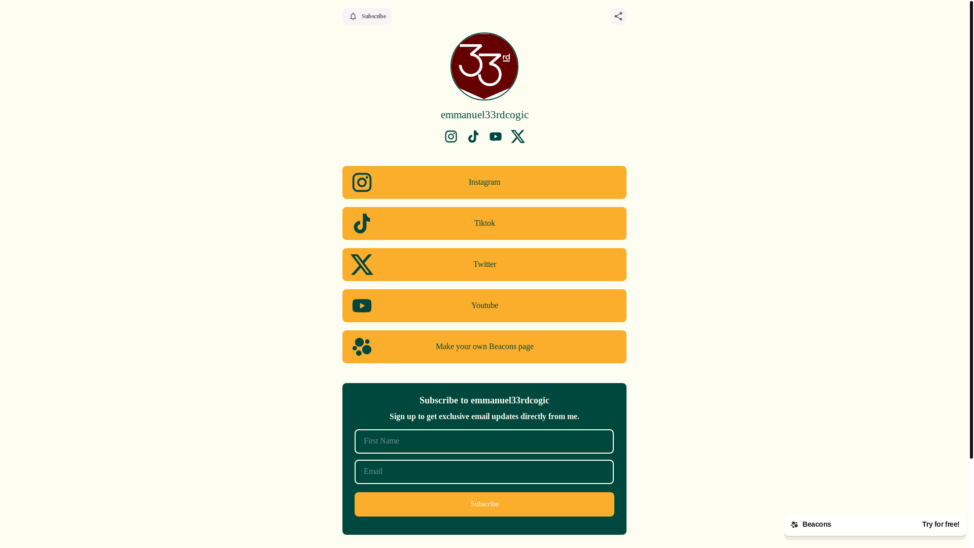 website screenshot of https://emmanuel33.com/
