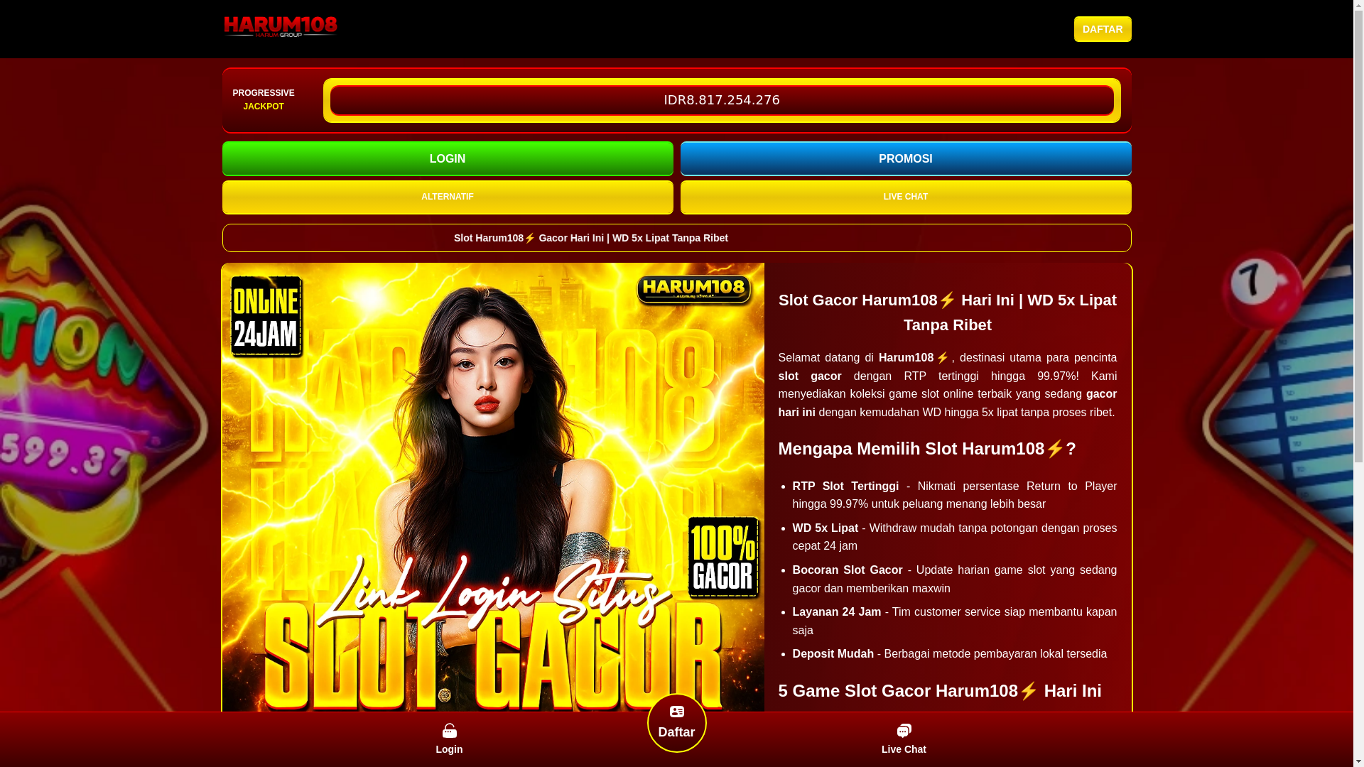 website screenshot of https://slotharum108.com/