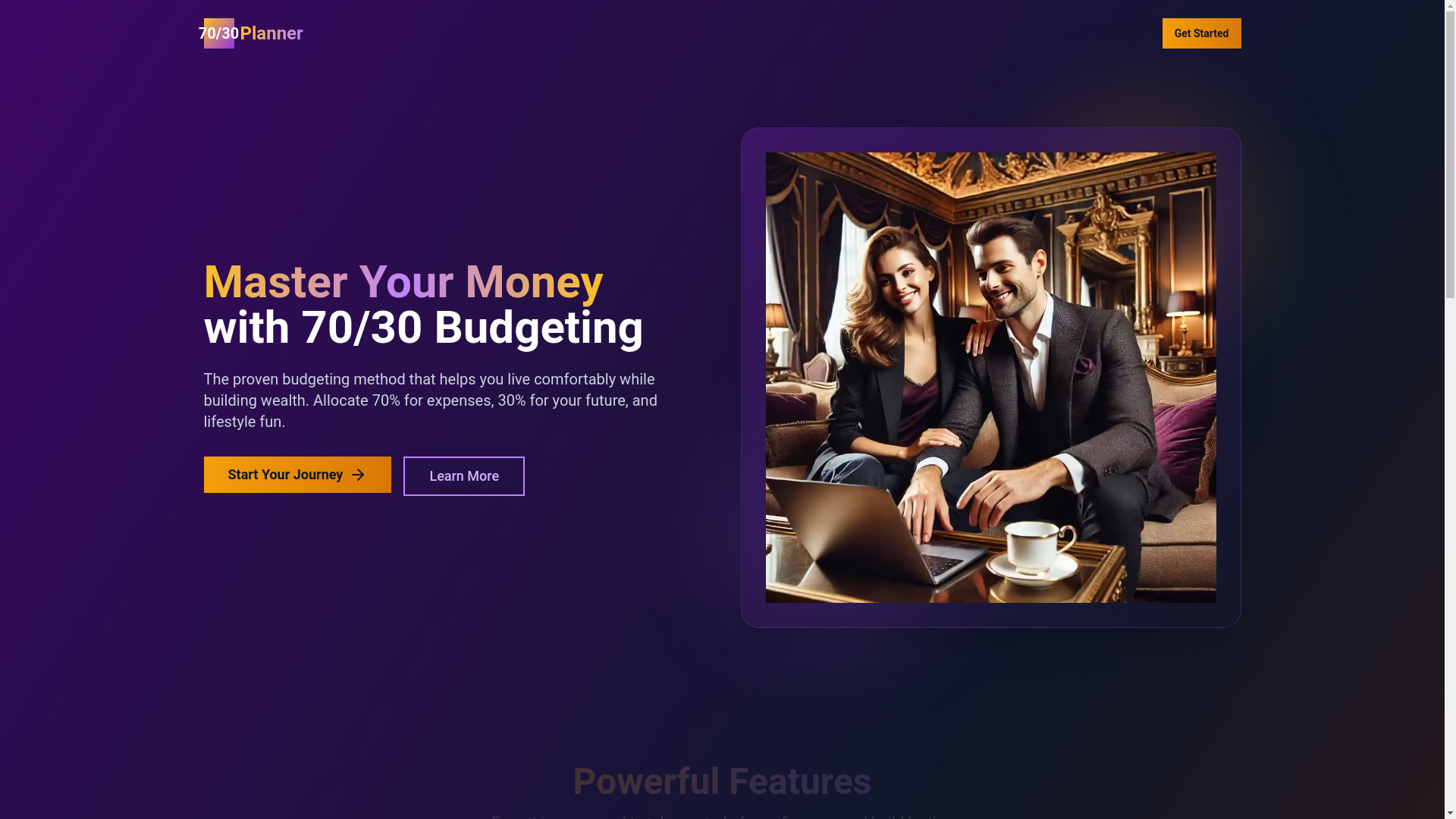 website screenshot of https://7030planner.com/