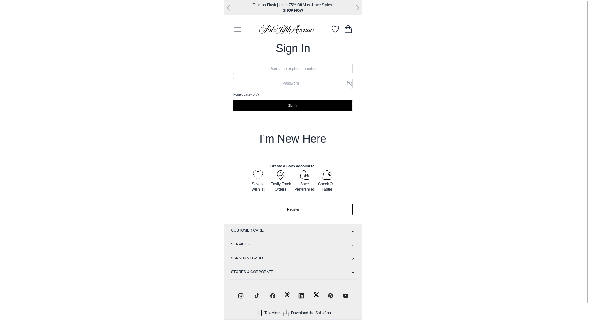 website screenshot of https://saksoff5thvipi.com/