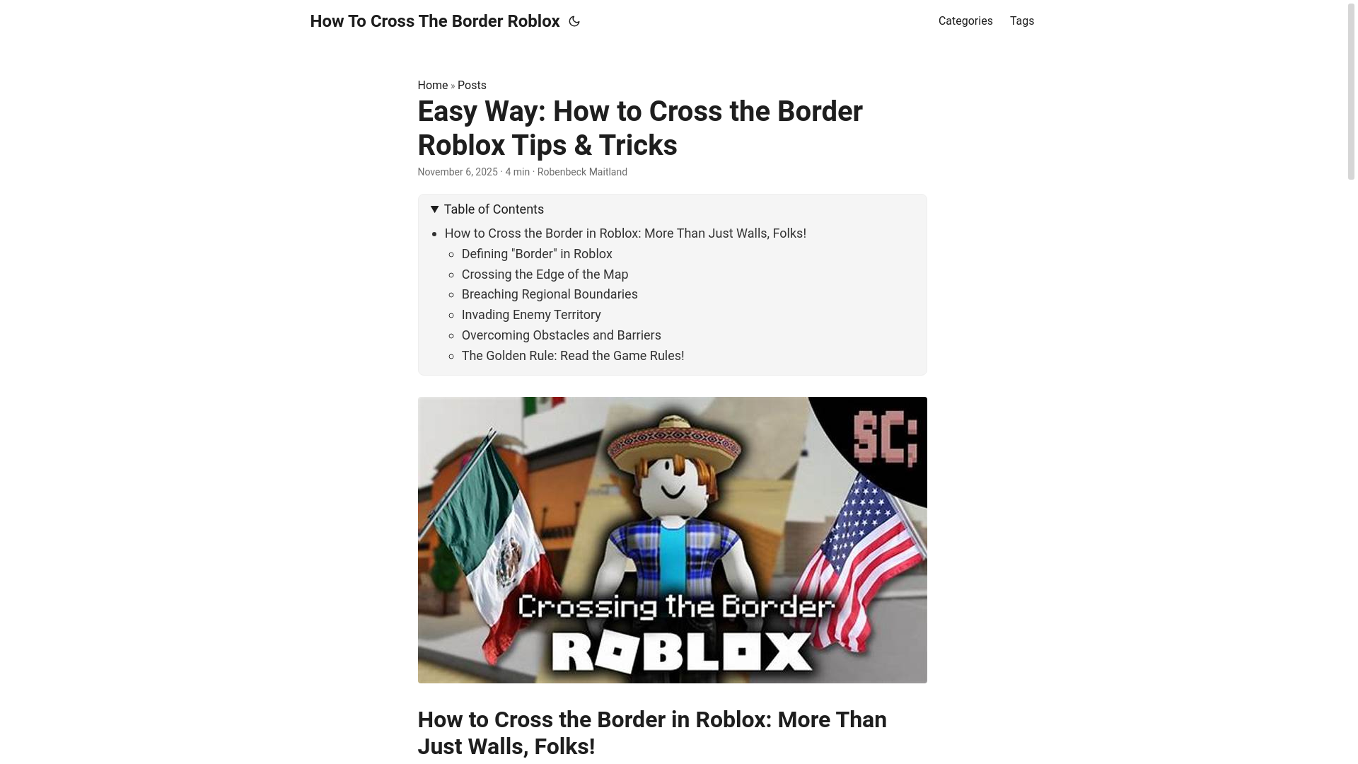 website screenshot of https://how-to-cross-the-border-roblox.pages.dev/