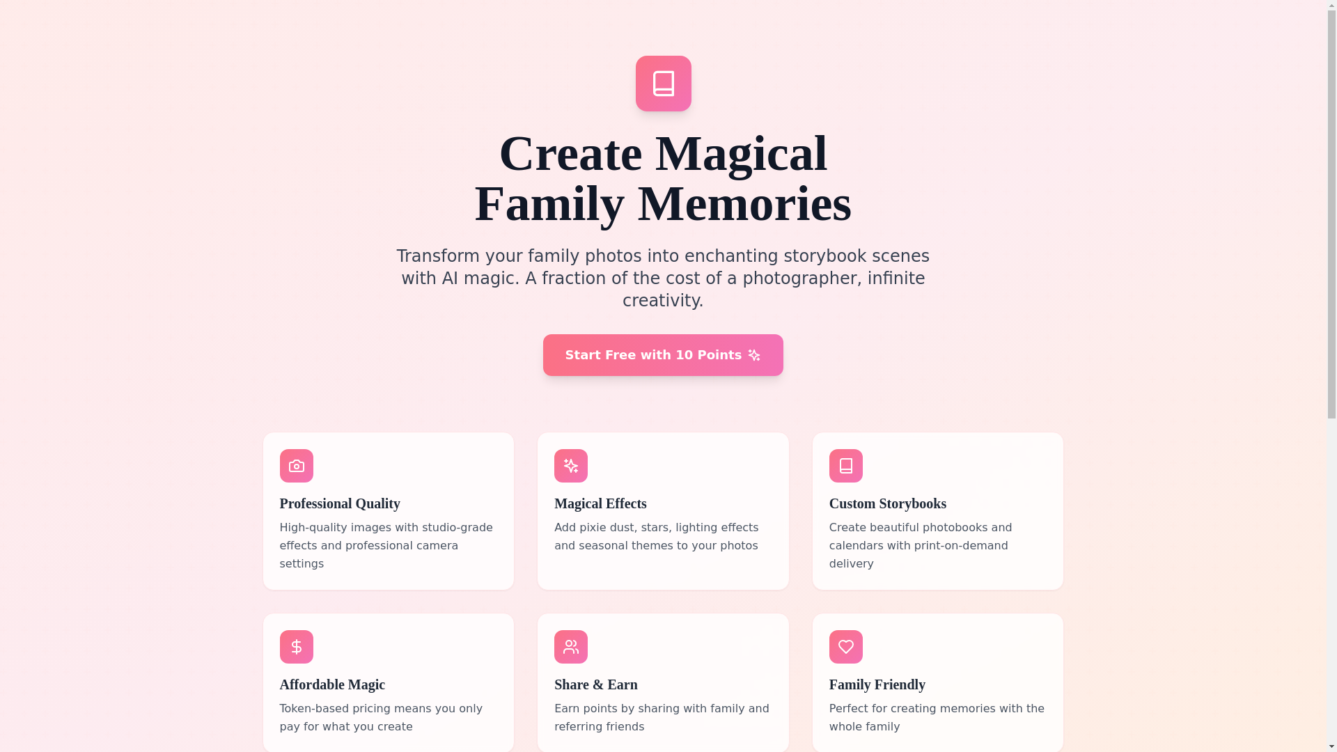 website screenshot of https://famtales.app/