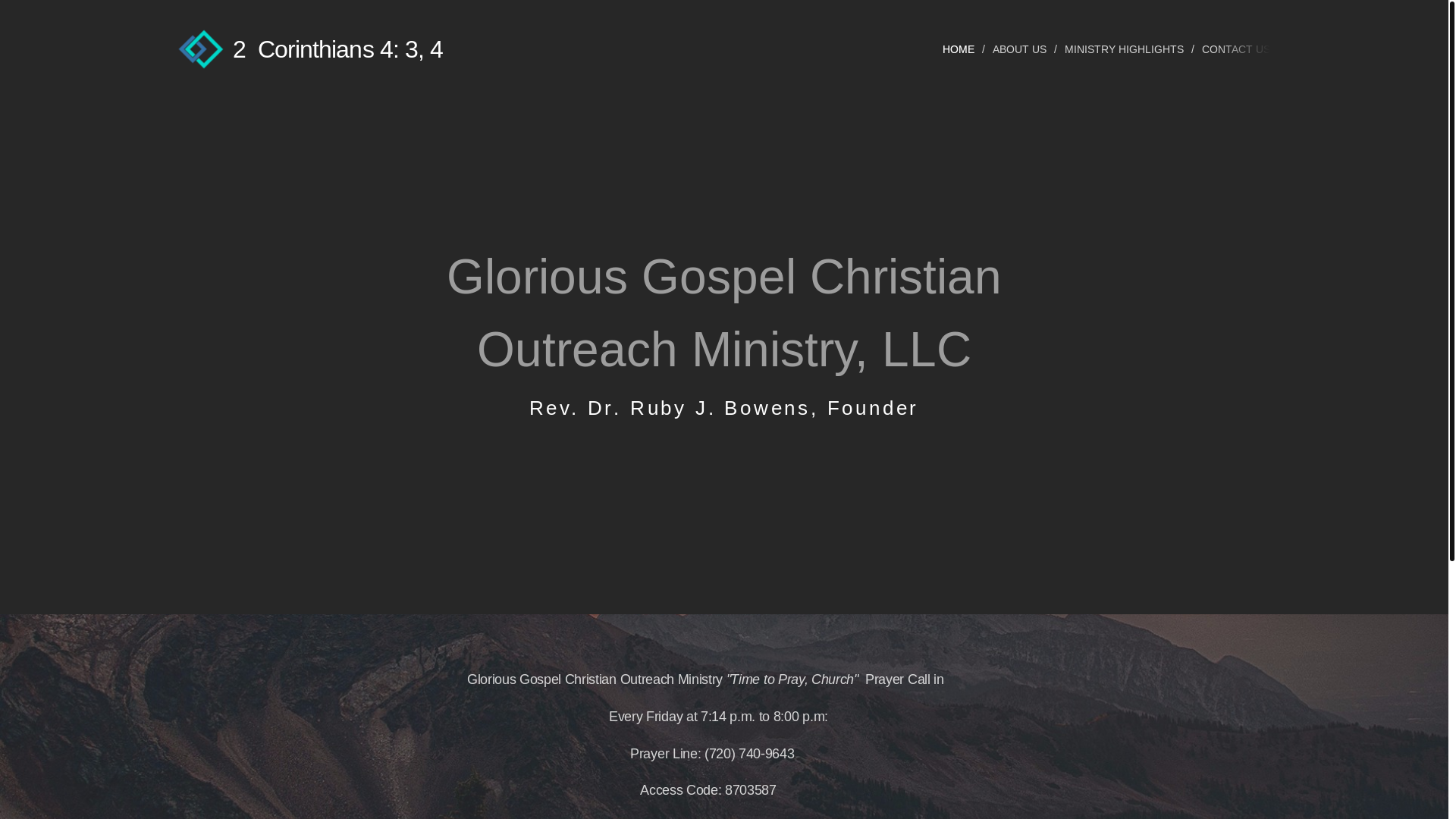 website screenshot of https://gloriousgospelchristianoutreachministry.com/
