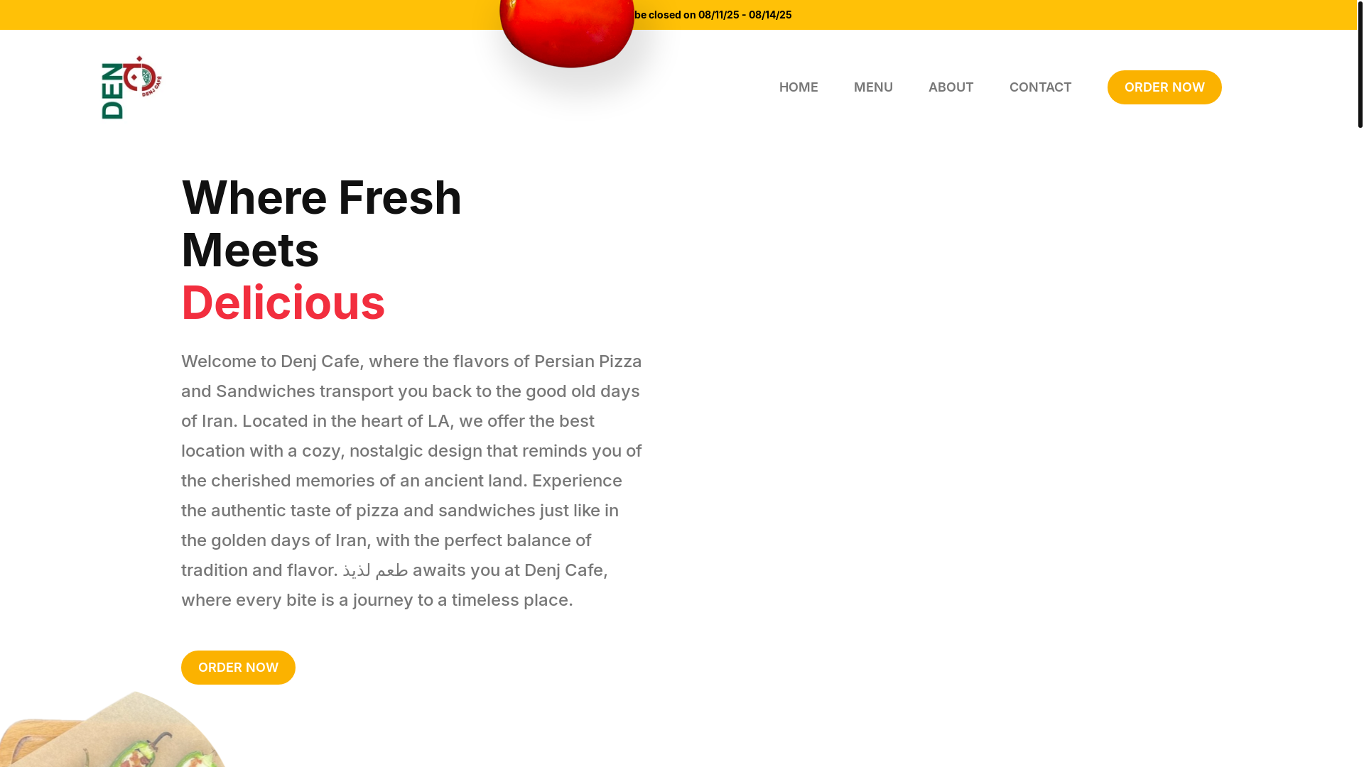 website screenshot of https://denj-caf-restaurant.pages.dev/