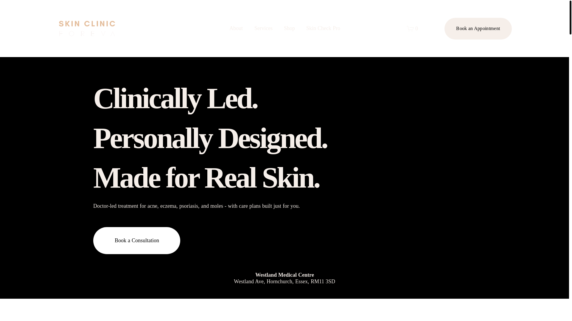 website screenshot of https://skinclinicforeva.co.uk/