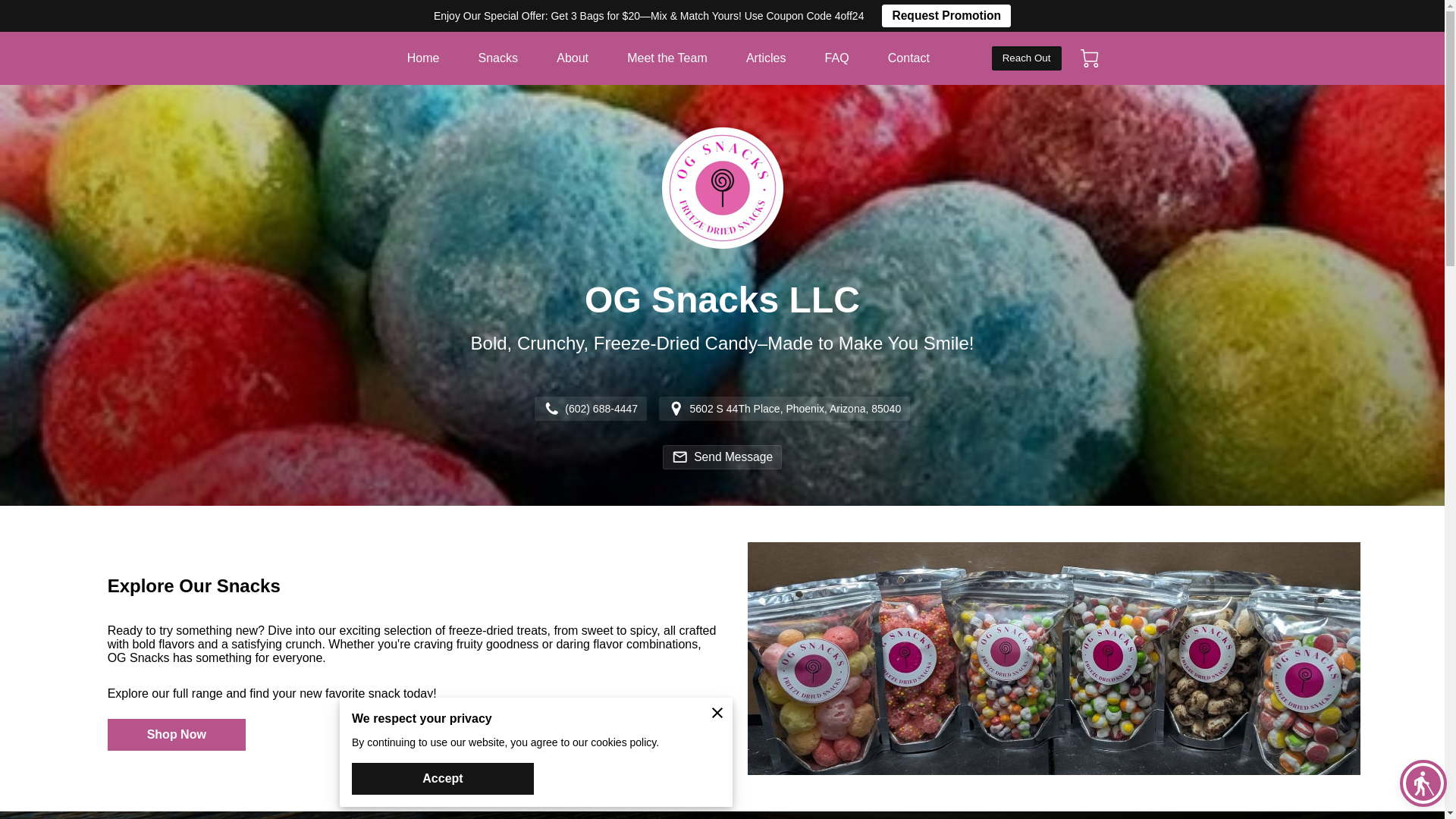 website screenshot of https://og-snacks.com/