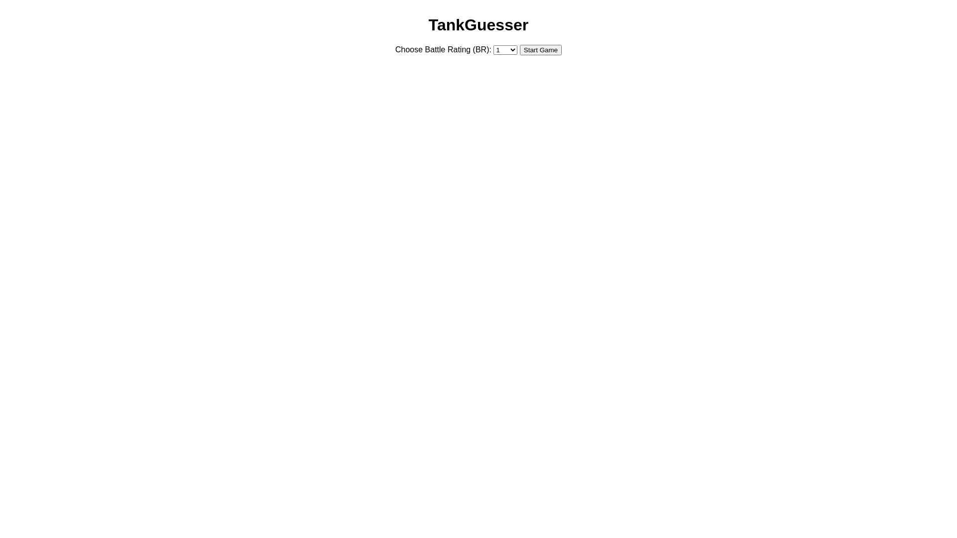 website screenshot of https://tankguesser.com/