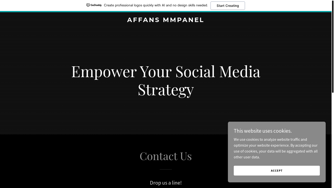 website screenshot of https://affansmmpanel.store/