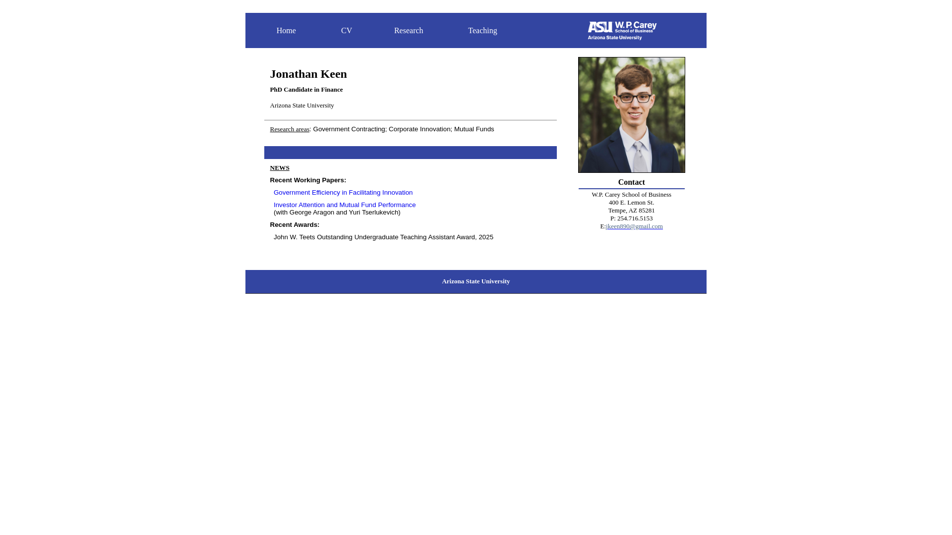 website screenshot of https://jonathankeenphd.com/