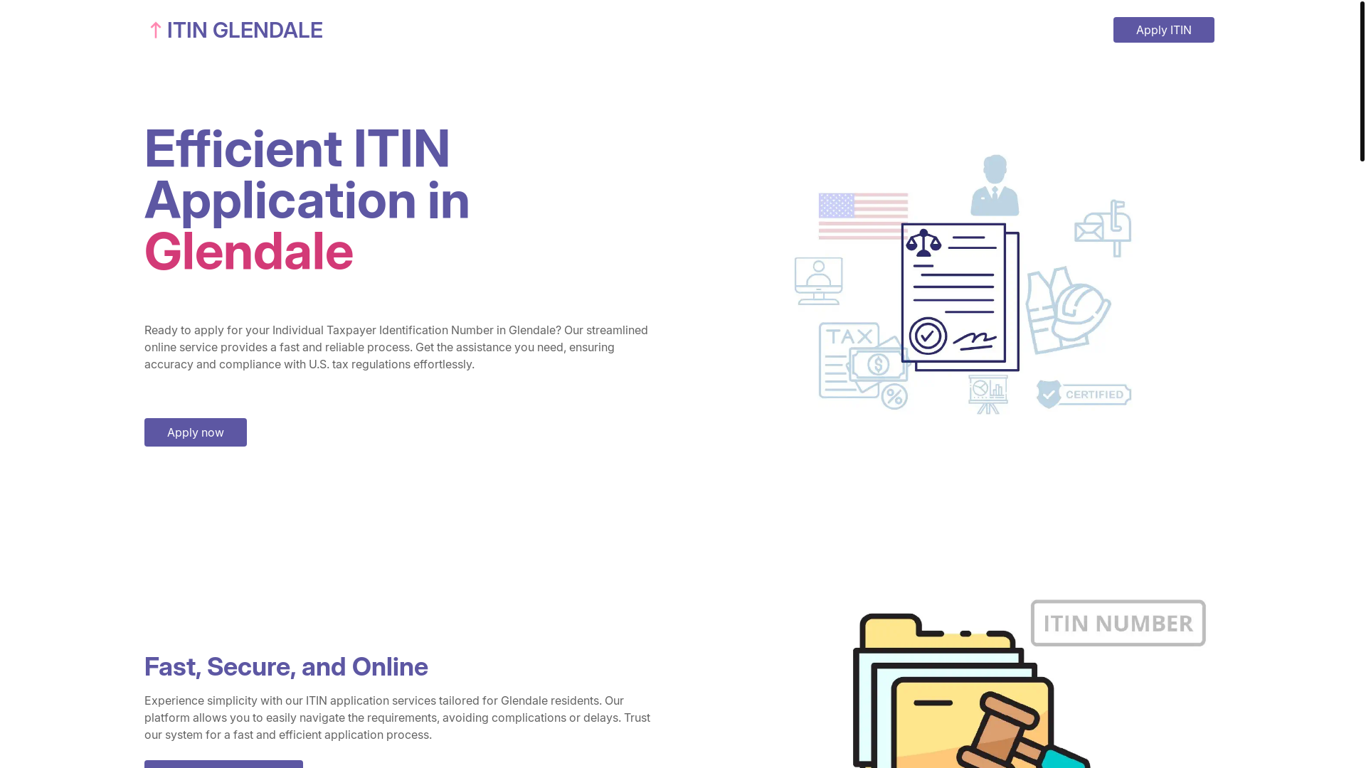 website screenshot of https://itinapplicationglendale.com/