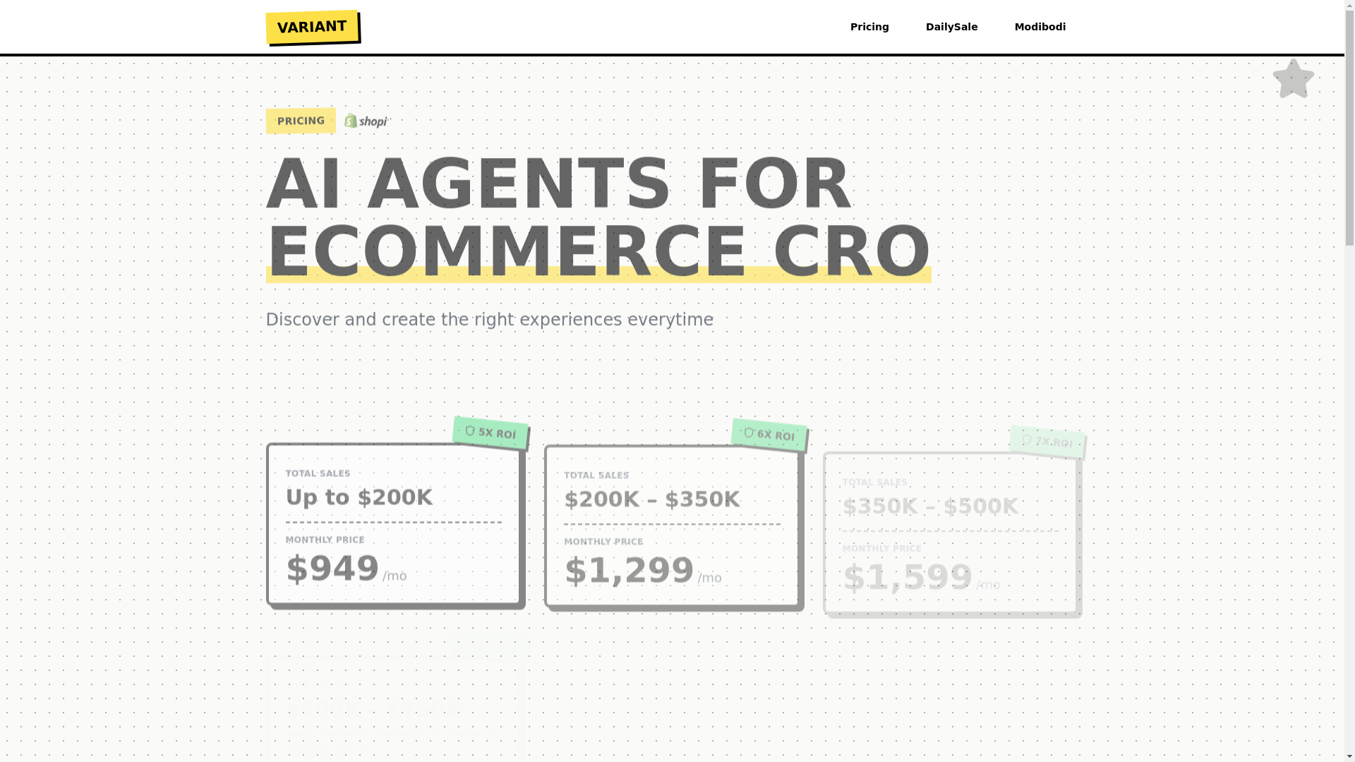 website screenshot of https://variant-studies.com/