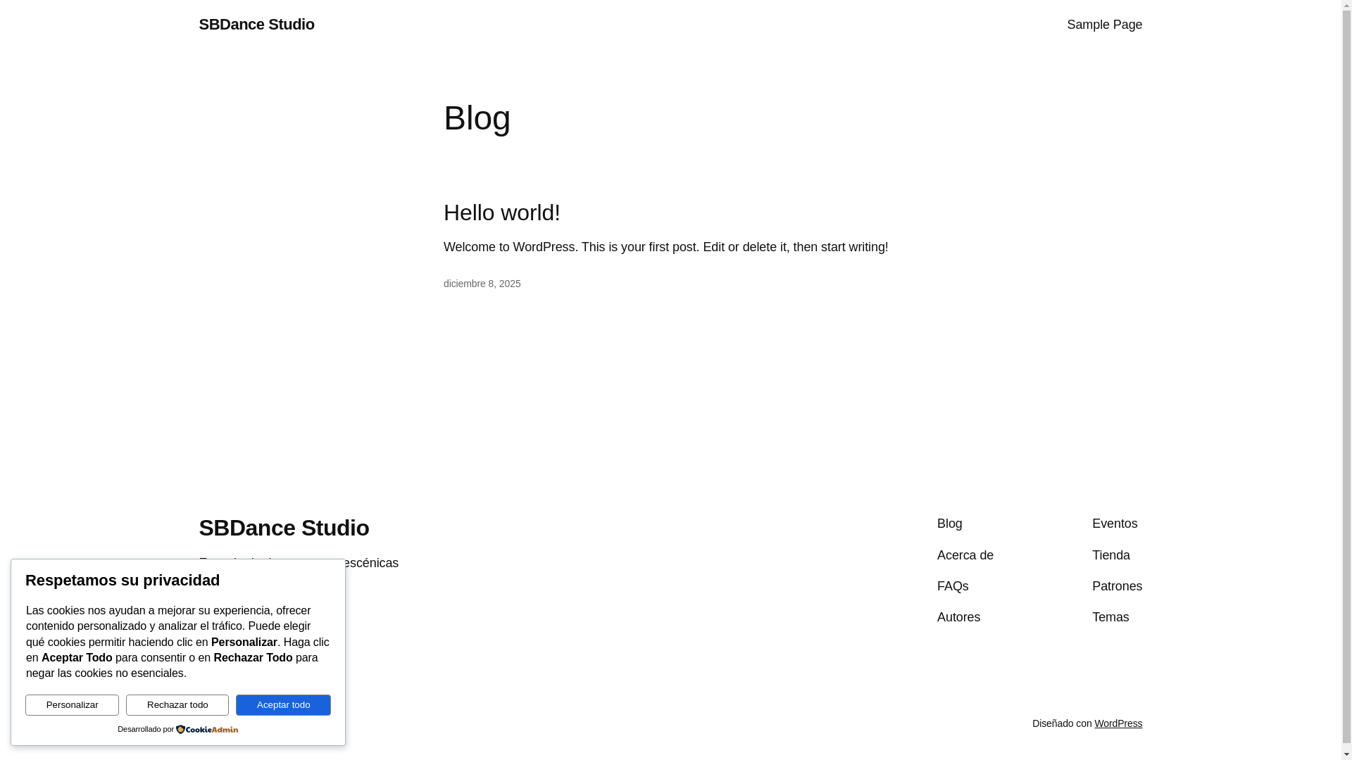 website screenshot of https://sbdance.es/