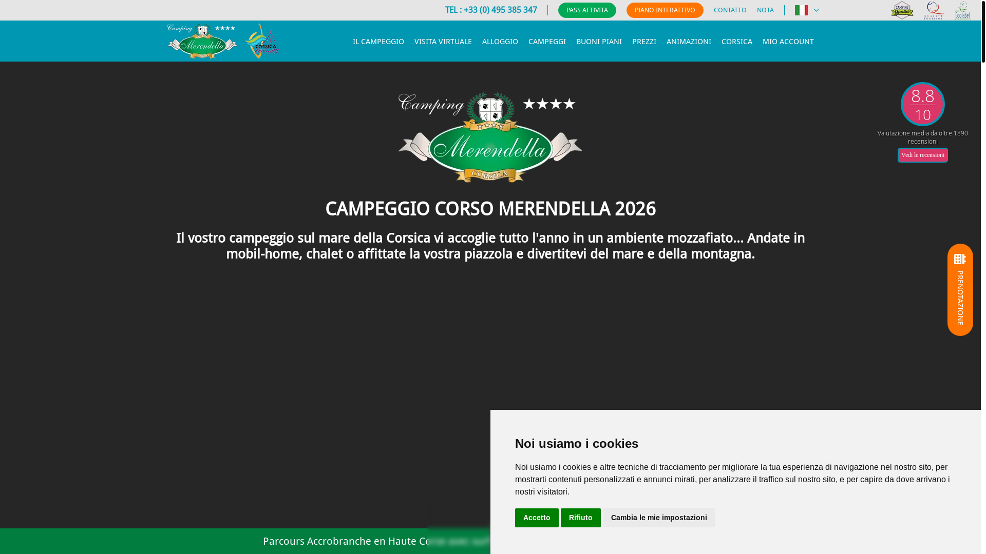 website screenshot of https://campeggio-corsica.it/