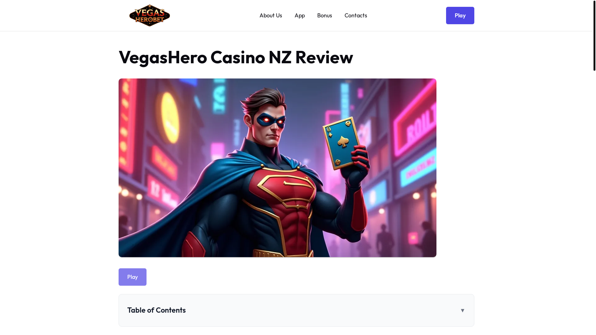 website screenshot of https://vegasherogame-nz.pages.dev/