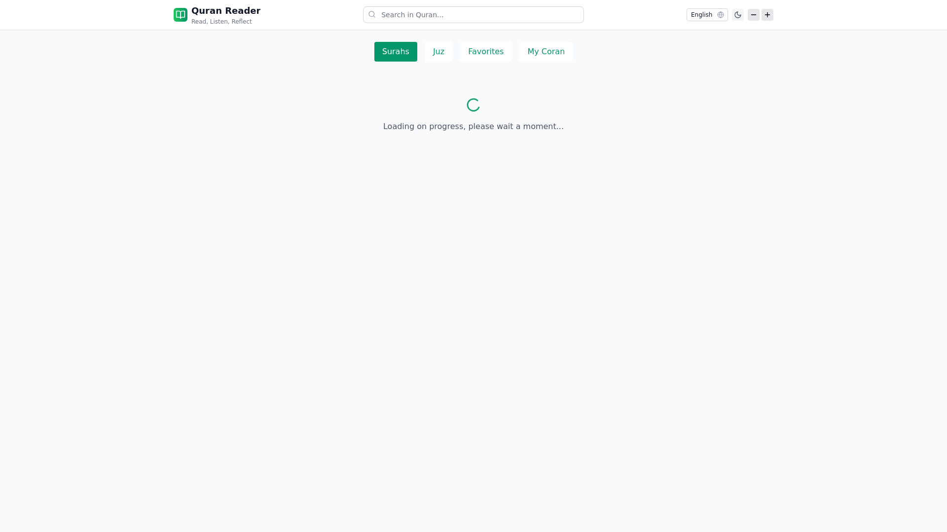 website screenshot of https://quran-frontend.pages.dev/
