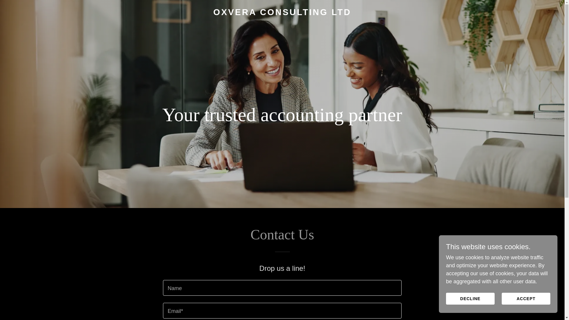 website screenshot of https://oxvera.co.uk/