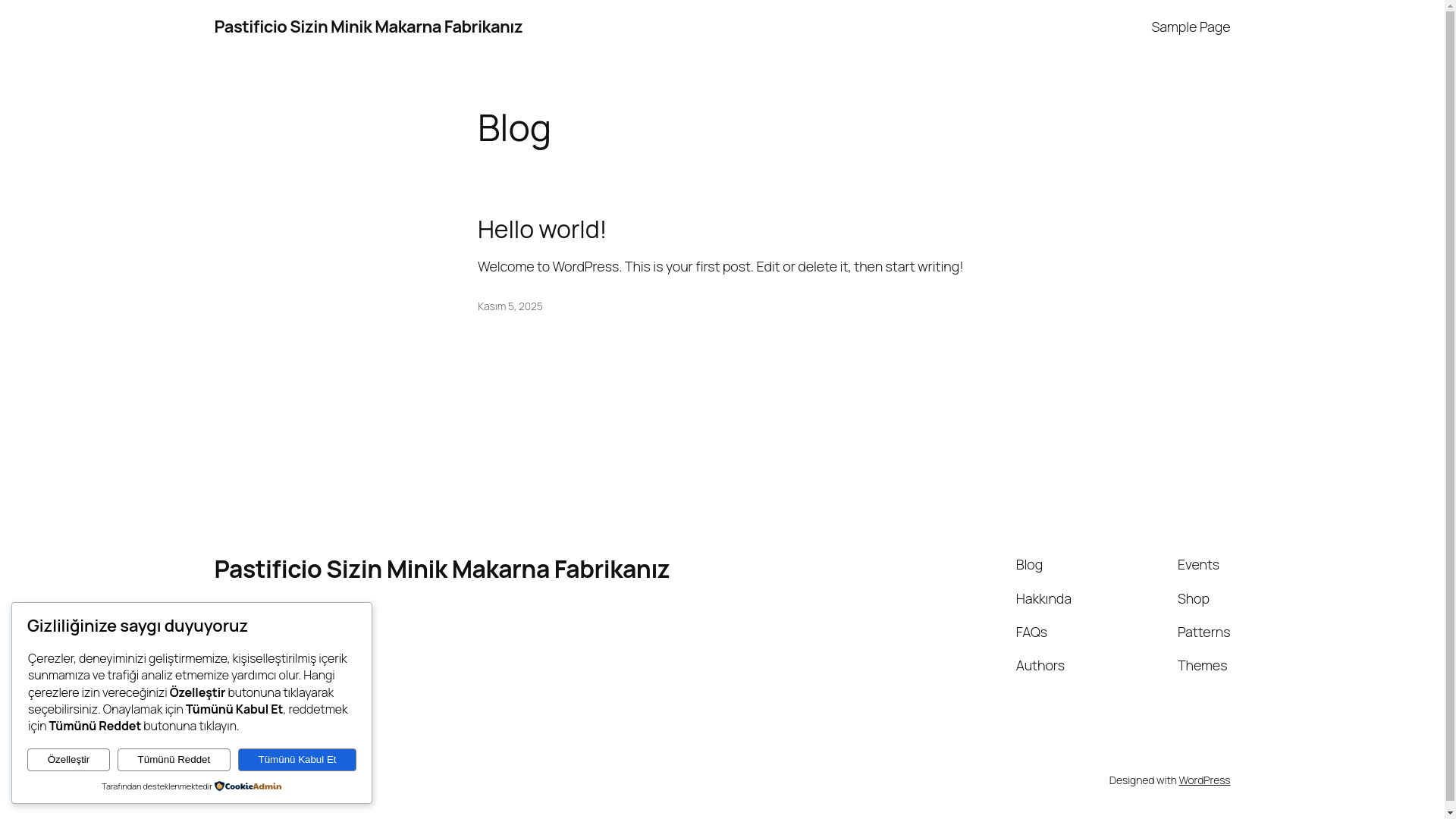 website screenshot of https://pastificio.com.tr/