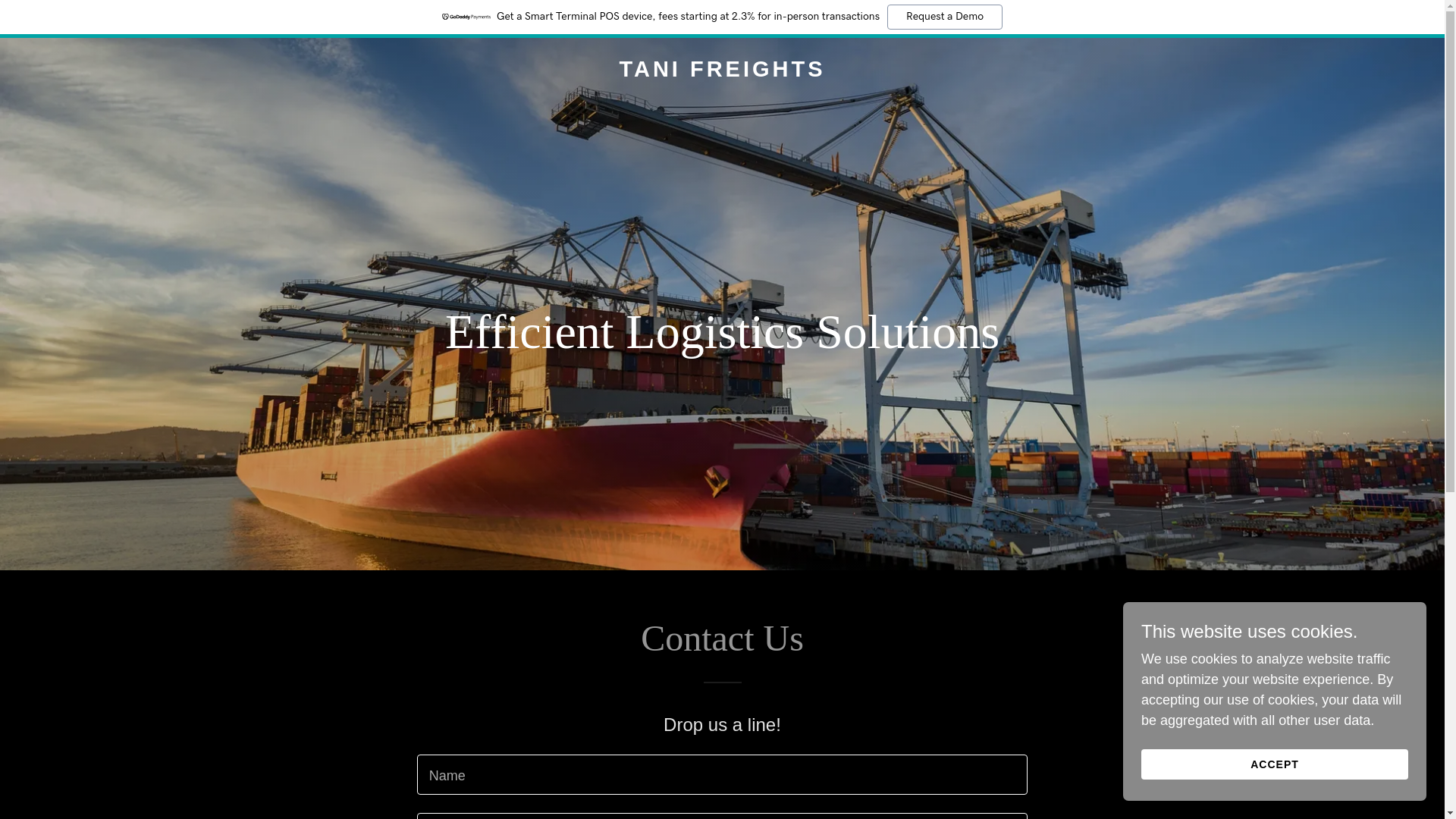 website screenshot of https://tanifreights.com/
