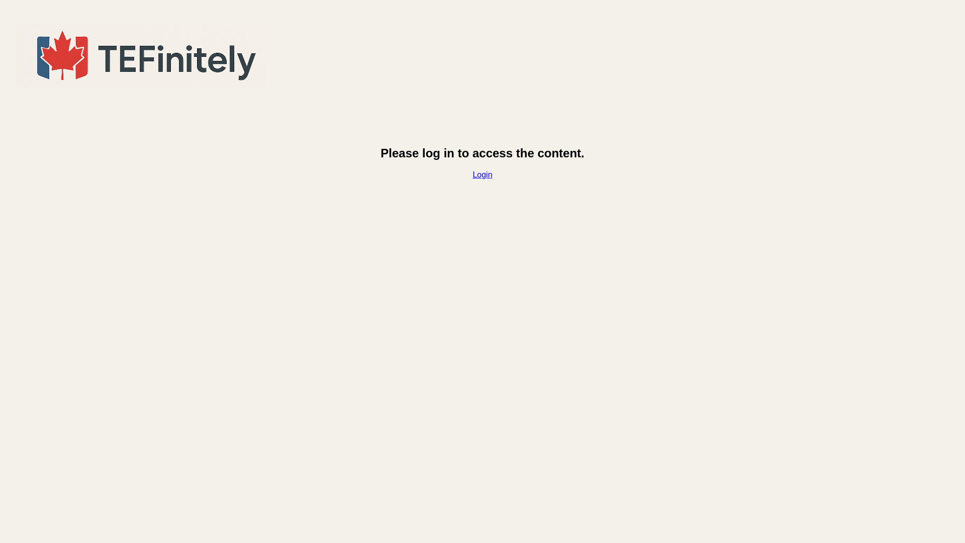 website screenshot of https://tefinitely.com/