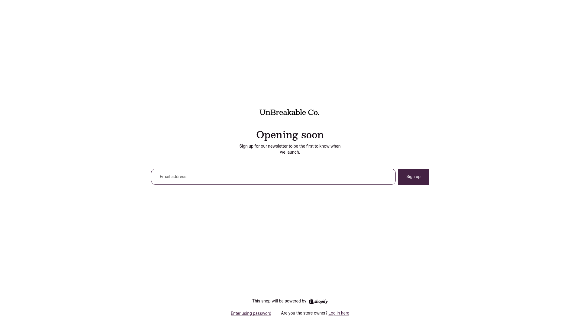 website screenshot of https://unbreakableco1.com/