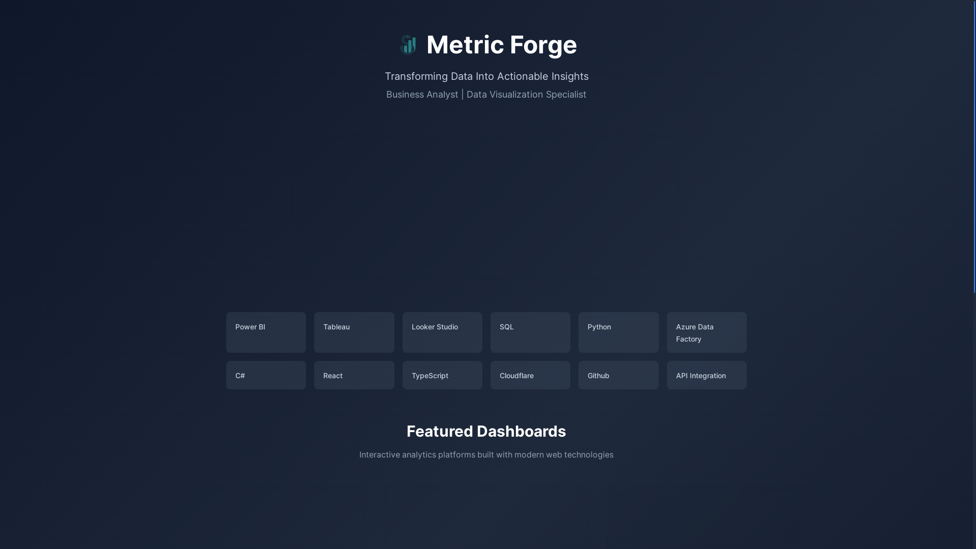 website screenshot of https://metricforge.dev