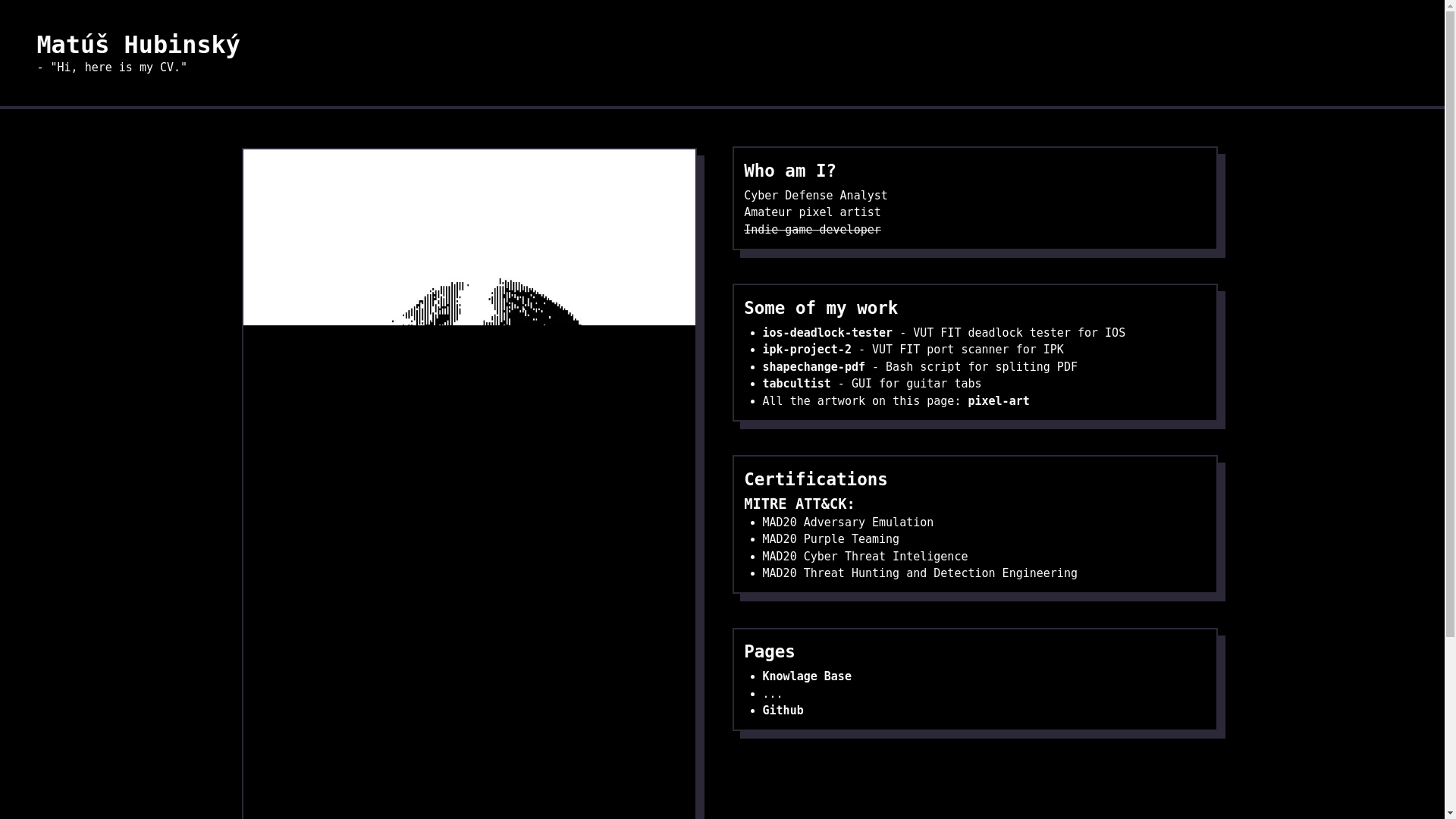 website screenshot of https://matus-hubinsky.eu/
