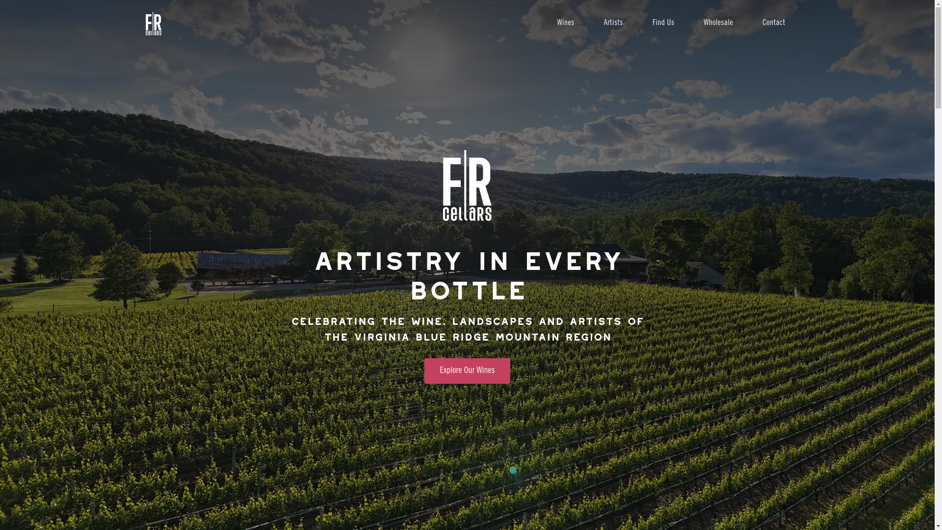 website screenshot of https://frcellars.co/