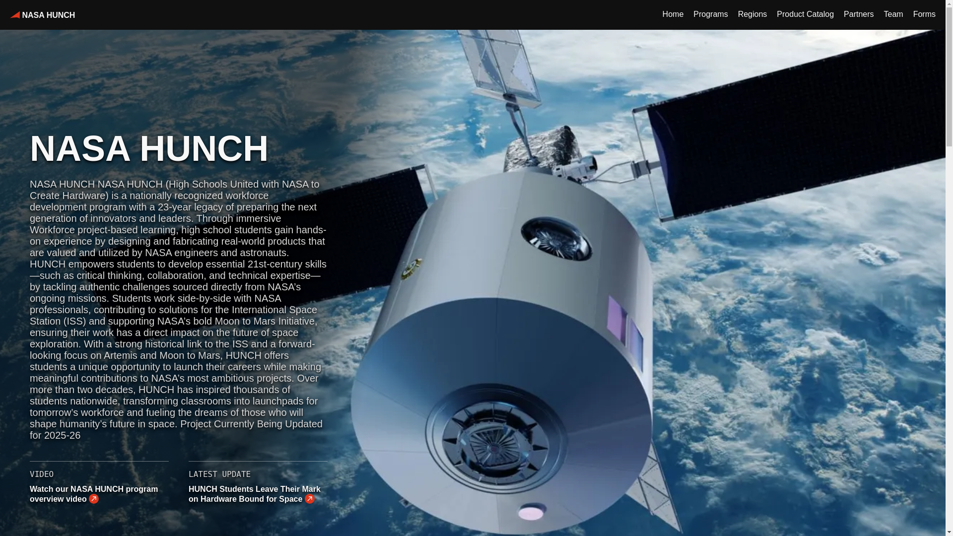 website screenshot of https://nasa-hunch.pages.dev/
