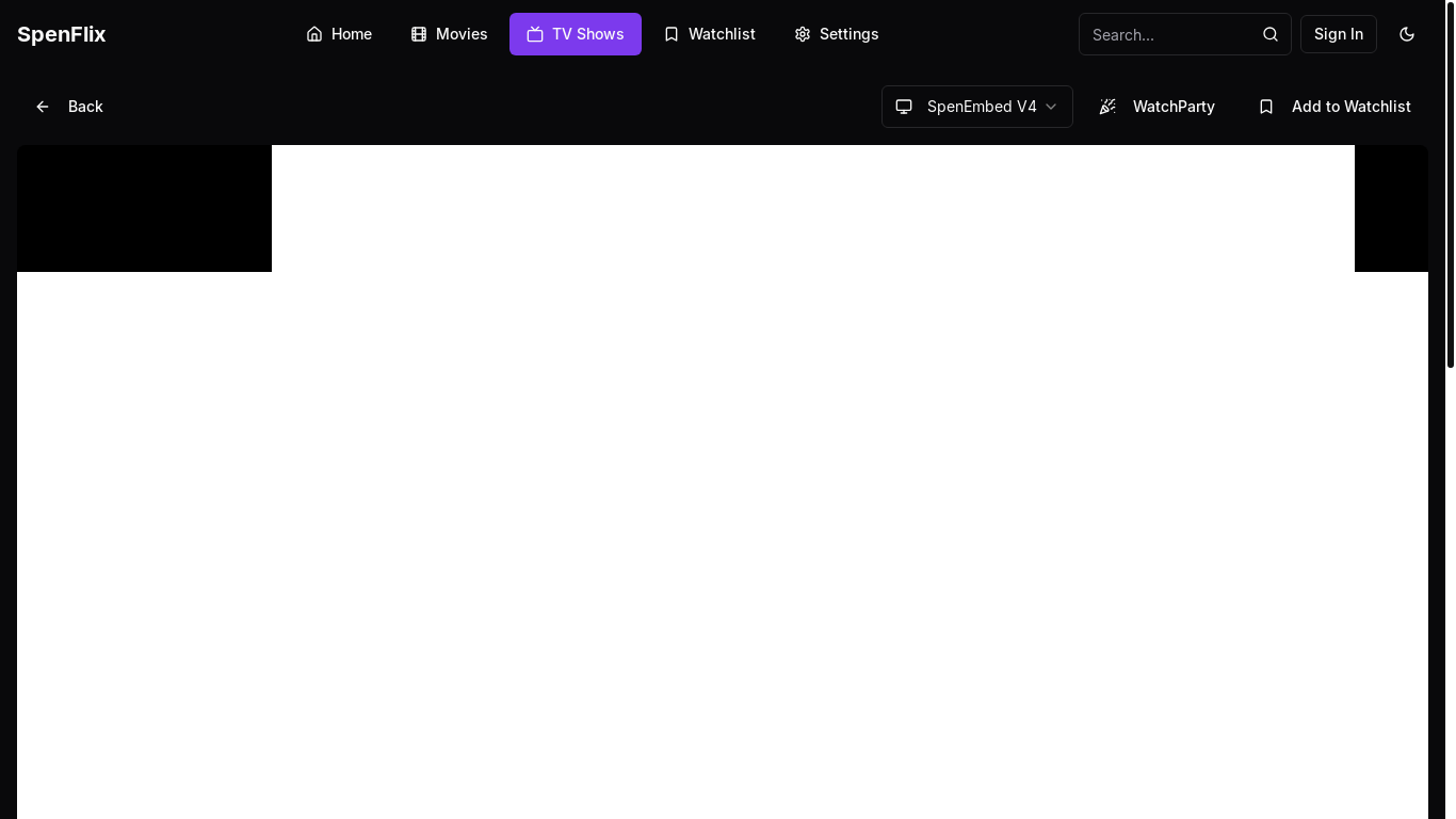 website screenshot of https://watch.spencerdevs.xyz/tv/46952/watch/1/7